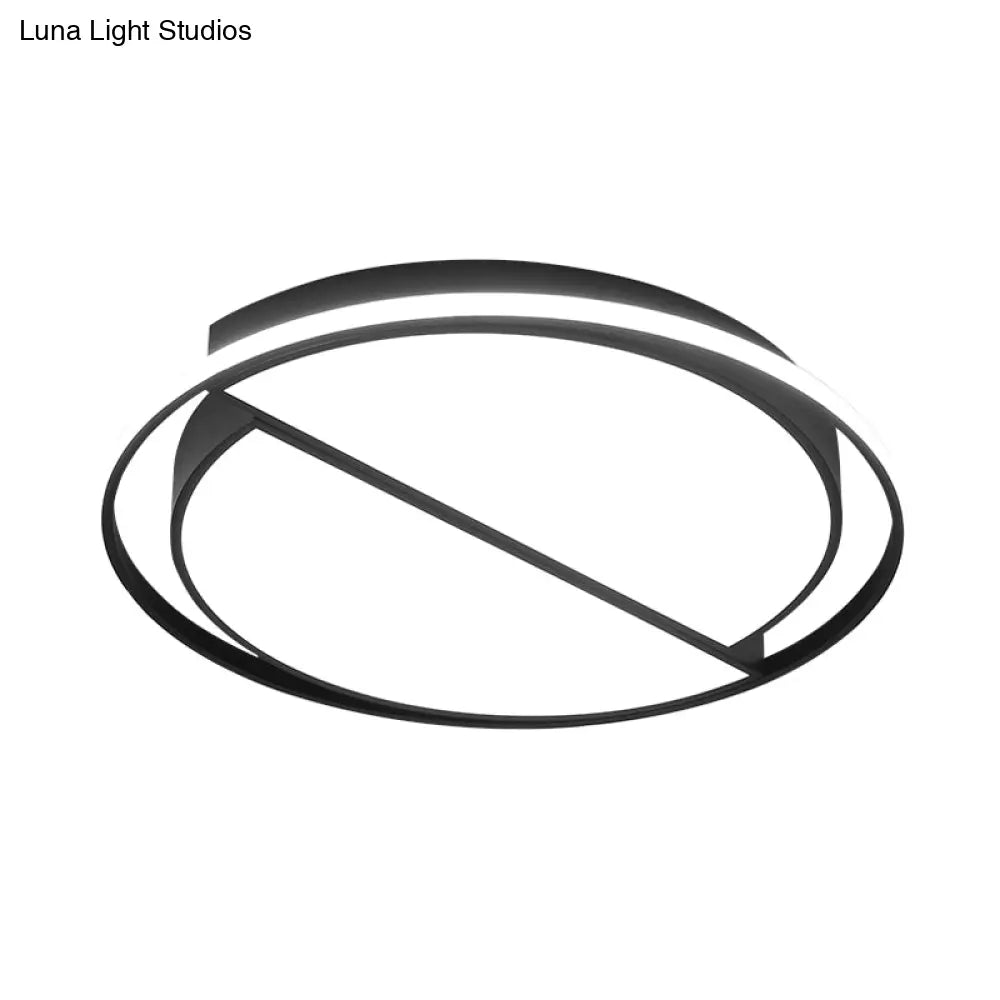 Modern Black Led Ceiling Lamp - Minimalist Acrylic Flush Mount Light In White/3 Color For Bedroom