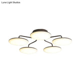 Modern Black Led Ceiling Mount Light With Curved Acrylic Branches - Perfect For Bedrooms