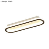 Modern Black Led Flush Ceiling Light For Corridors - Linear Acrylic Design