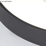 Modern Black Led Flush Mount Bedroom Lamp With Acrylic Circle Shade 16’/19.5’ Wide