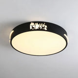 Modern Black Led Flush Mount Ceiling Light Fixture 16/19.5 Wide White/Warm