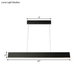 Modern Black Led Pendant Light Fixture For Dining Room - 36’/47’ Wide Blade Hanging Ceiling In