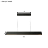 Modern Black Led Pendant Light Fixture For Dining Room - 36’/47’ Wide Blade Hanging Ceiling In