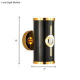 Modern Black Metal Cylinder Wall Sconce - 1 Head Up And Down Lighting