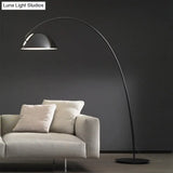 Modern Black Metal Floor Lamp With Unique Linear Capsule Arch Design For Living Room