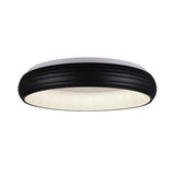 Modern Black Metal Led Ceiling Lamp For Living Room - 19/25 Wide Round Flush Mount Fixture
