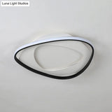Modern Black Metal Led Triangle Flush Mount Ceiling Light For Bedroom
