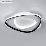 Modern Black Metal Led Triangle Flush Mount Ceiling Light For Bedroom