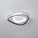 Modern Black Metal Led Triangle Flush Mount Ceiling Light For Bedroom / White 18