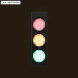 Modern Black Metallic Traffic Light Wall Sconce With 3 Lights - Aisle Mount