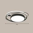 Modern Black Nordic Metal Circle Led Flush Mount Light For Bedroom / 19.5’