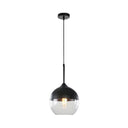 Modern Black Pendant Light Fixture With Clear Glass Cylinder/Mason Jar Design - Perfect For Table