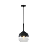 Modern Black Pendant Light Fixture With Clear Glass Cylinder/Mason Jar Design - Perfect For Table