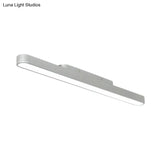Modern Black/Silver Oval Led Flush Light For Office - 23.5’/35.5’/47’ Wide