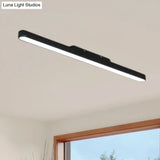 Modern Black/Silver Oval Led Flush Light For Office - 23.5’/35.5’/47’ Wide