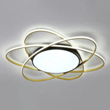 Modern Black Surface Mount Led Ceiling Light With Metallic Floral Design / 39’ White