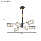 Modern Black Tube Pendant Lamp With 12 Clear Glass Led Lights - Stylish Ceiling Chandelier Kit