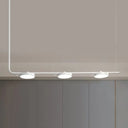 Modern Black/White Chandelier With Drum Shade - 2/3 Lights Island Lighting For Dining Room 3 / White