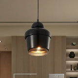 Modern Black/White/Chrome Jar Pendant Ceiling Light - Stylish Iron Hanging Black