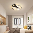 Modern Black & White Circular Flush Ceiling Light In Warm/White 16’/19.5’/23.5’ Diameter