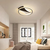 Modern Black & White Circular Flush Ceiling Light In Warm/White 16’/19.5’/23.5’ Diameter