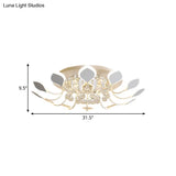 Modern Black/White Crystal Ceiling Light With Raindrop Shade – 10/12 Heads Parlor Flush Mount
