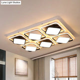 Modern Black & White Cube Led Flushmount Ceiling Light In 27.5’/41’ Sizes