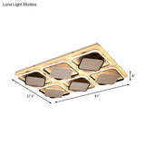 Modern Black & White Cube Led Flushmount Ceiling Light In 27.5’/41’ Sizes