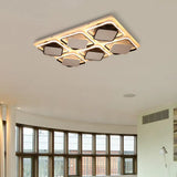 Modern Black & White Cube Led Flushmount Ceiling Light In 27.5’/41’ Sizes / 41’