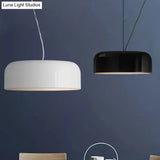 Modern Black/White Dome Hanging Ceiling Light Single Head Metal Pendant Fixture - 14/19/23.5 Wide