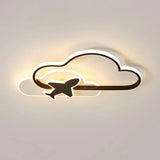 Modern Black - White Geometric Led Flush Ceiling Light For Bedroom / Third Gear Cloud