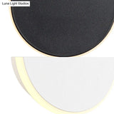 Modern Black/White Led Disc Sconce: Single Acrylic Wall Light In Warm/White