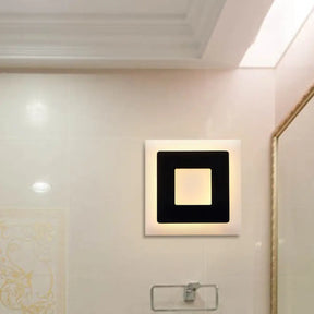 Modern Black/White Led Sconce Lamp - 1 Light Acrylic Wall Mount In Warm/White Black / White