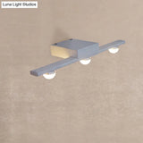 Modern Black/White Linear Vanity Light Fixture - 3 Lights Metal Wall Lighting Warm/White Over Mirror