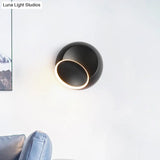 Modern Black/White Rotating Eclipse Wall Lamp With Led Iron Sconce Design