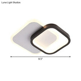 Modern Black - White Small Ceiling Lamp With Led Flush Mounts For Corridor