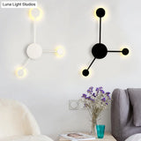 Modern Black/White Sputnik Led Wall Sconce Light Fixture With Acrylic Lamp Shades - 2/3/6 Lights In