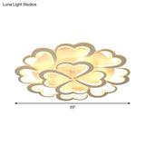 Modern Blooming Flower Ceiling Lamp With Led Lights In Warm/White Light - Semi Flush Mount