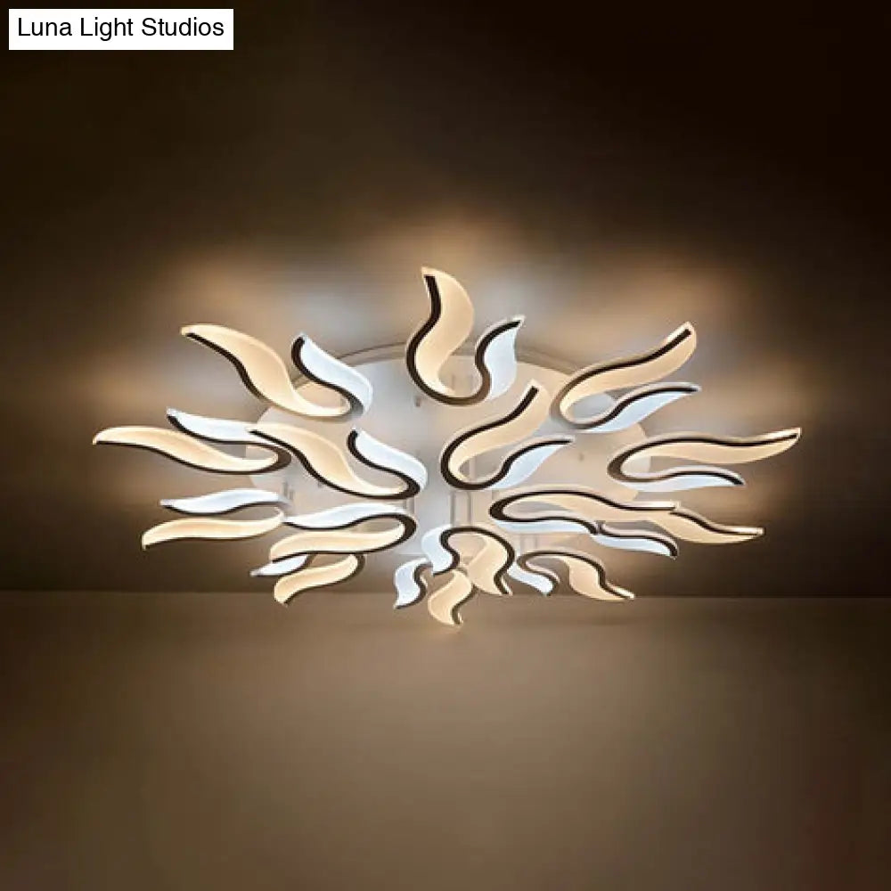 Modern Blossoming Led Flush Mount Light: 3/6/9 - Light Acrylic Ceiling Fixture - Warm/White/Natural
