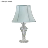 Modern Blue Crystal Table Lamp With Vase Shape Beveled Design And 1 Head Reading Light 21.5/23 Long