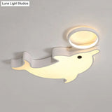 Modern Blue Flush Mount Ceiling Lamp For Baby Bedroom