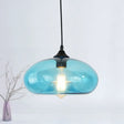 Modern Blue Glass Pendant Lighting - Doughnut Design For Living Room