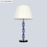 Modern Blue Table Lamp With Tapered Shade For Dining Room Or Desk