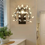 Modern Branch Wall Mount Light With Clear K9 Crystal Sconce - 1 Bulb Black/Gold Living Room Lighting