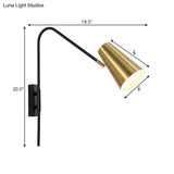 Modern Brass Cone Wall Mount Sconce Light Fixture For Living Room