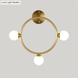 Modern Brass Metal Wall Sconce With 3 Led Lights For Bedside