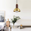 Modern Brass Pendant Light With Dome Shade - Single Postmodern Suspension Fixture For Living Room /