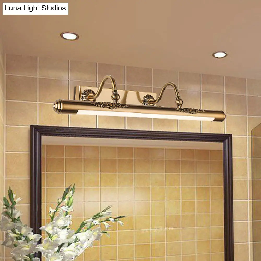 Modern Brass Wall Mounted Lamp With Led Vanity Lighting And 2 Arms