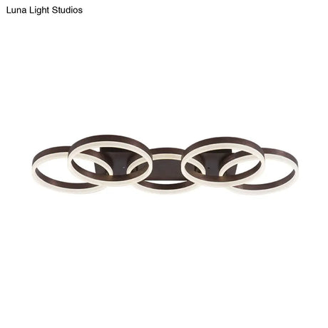 Modern Brown Acrylic Flush Mount Led Ceiling Light For Adult Bedroom & Shop