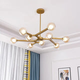 Modern Bubble Glass Ceiling Chandelier With 5/9 Lights - Elegant Luminaire Lighting In Black/Gold 9